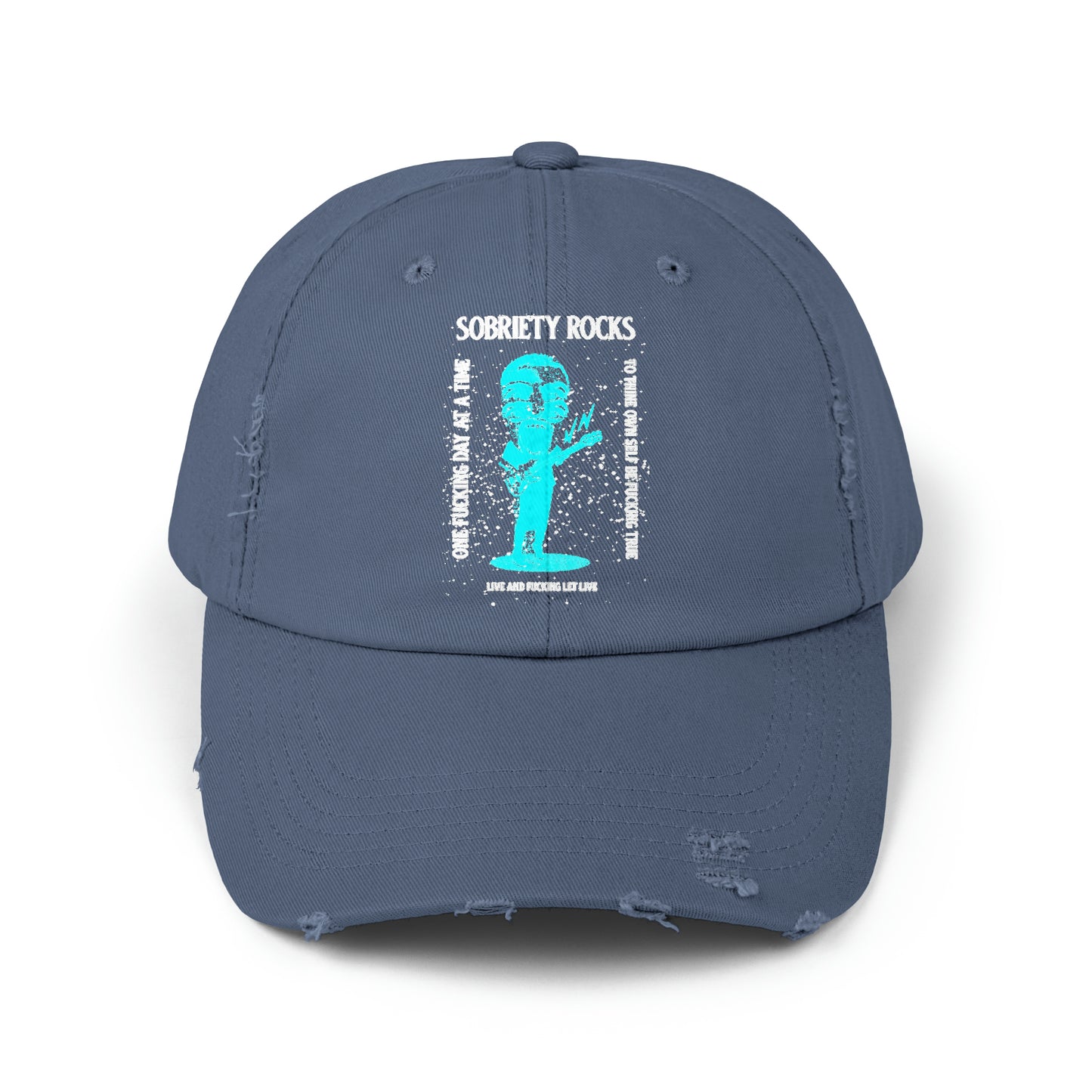 Sobriety Rocks Unisex Distressed Cap