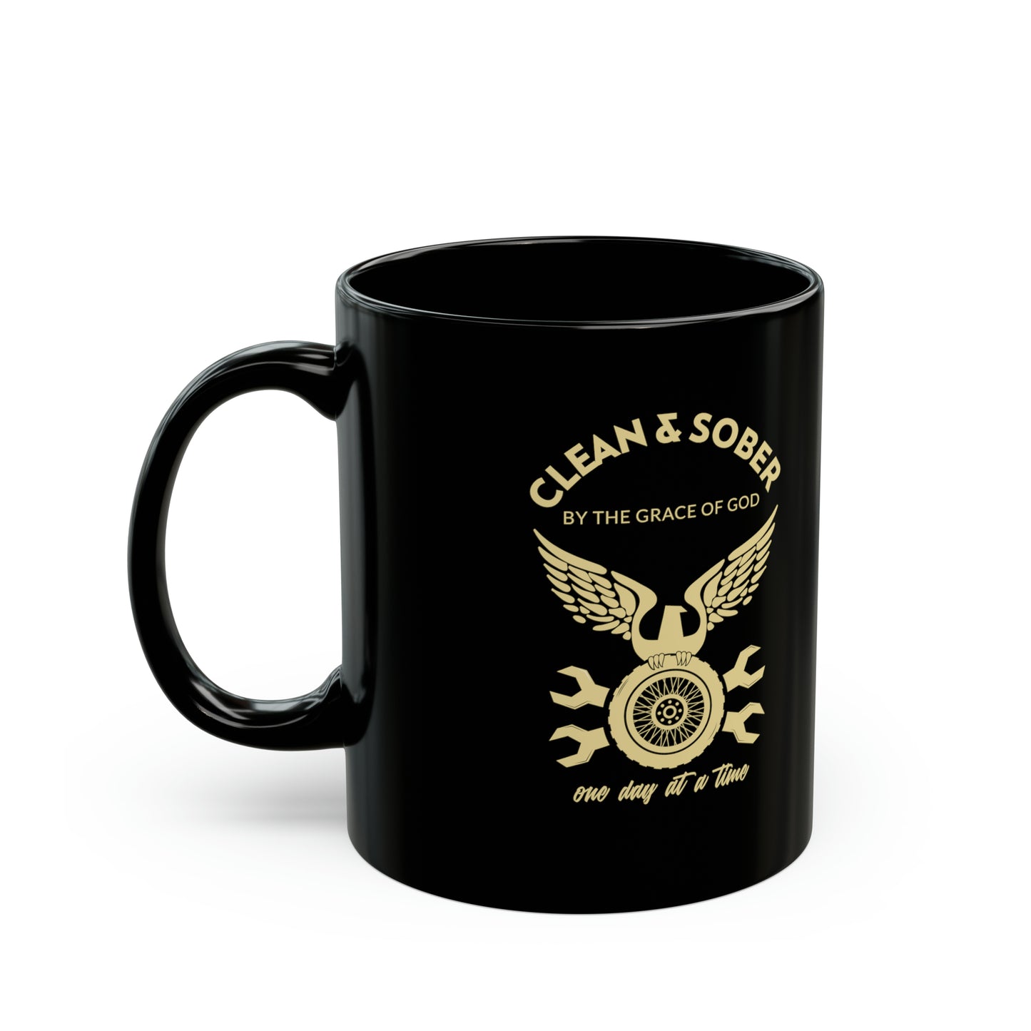 Clean and Sober by the Grace of God Black Mug (11oz, 15oz)