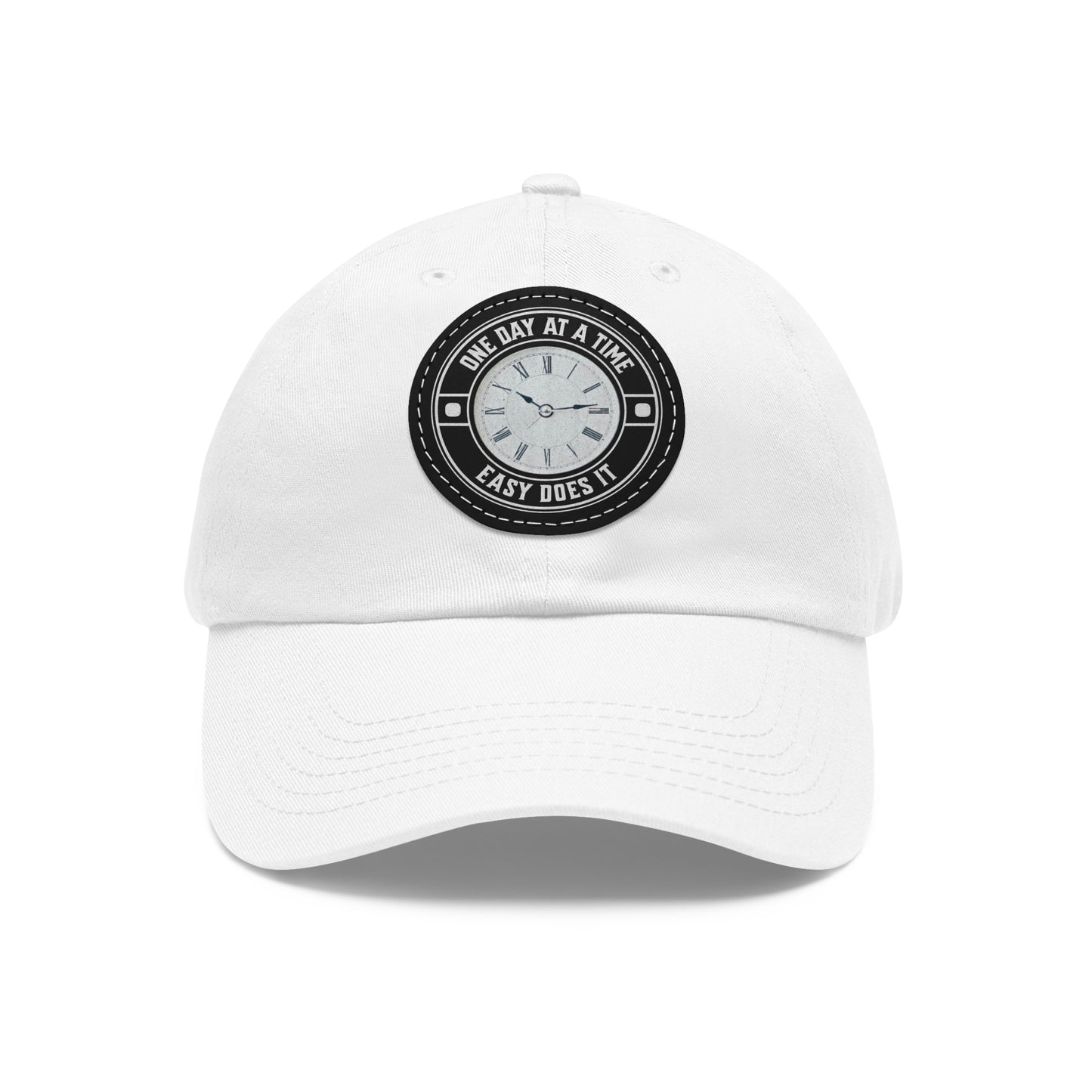 One Day Easy Does It Dad Hat with Leather Patch (Round)