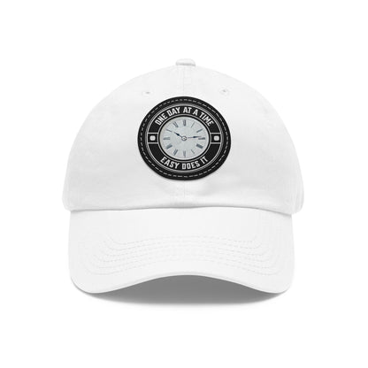 One Day Easy Does It Dad Hat with Leather Patch (Round)