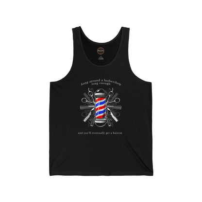 Hang Around a Barbershop Unisex Jersey Tank