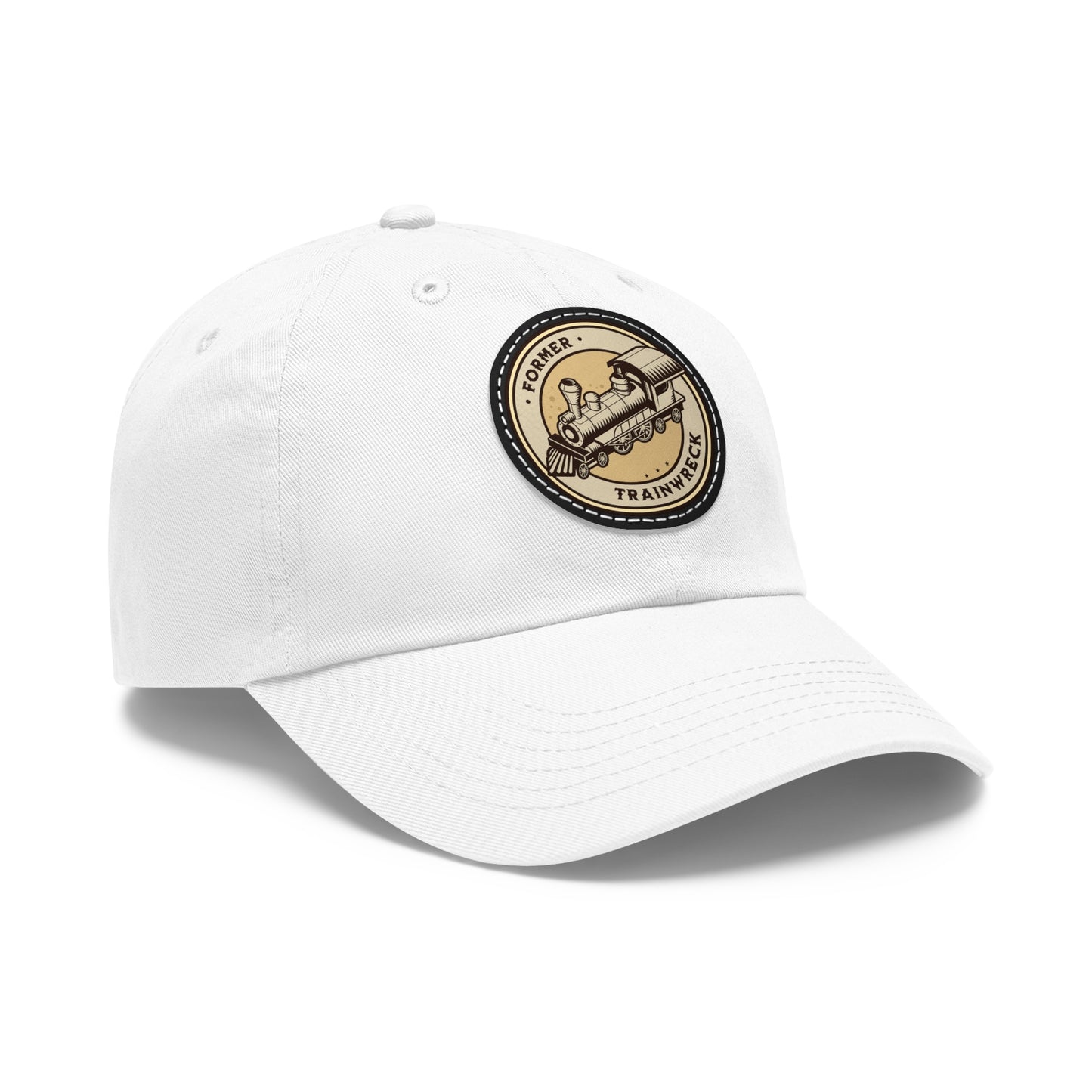 Trainwreck Dad Hat with Leather Patch (Round)