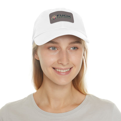 Fuck Fentanyl baseball cap with Leather Patch (Rectangle)