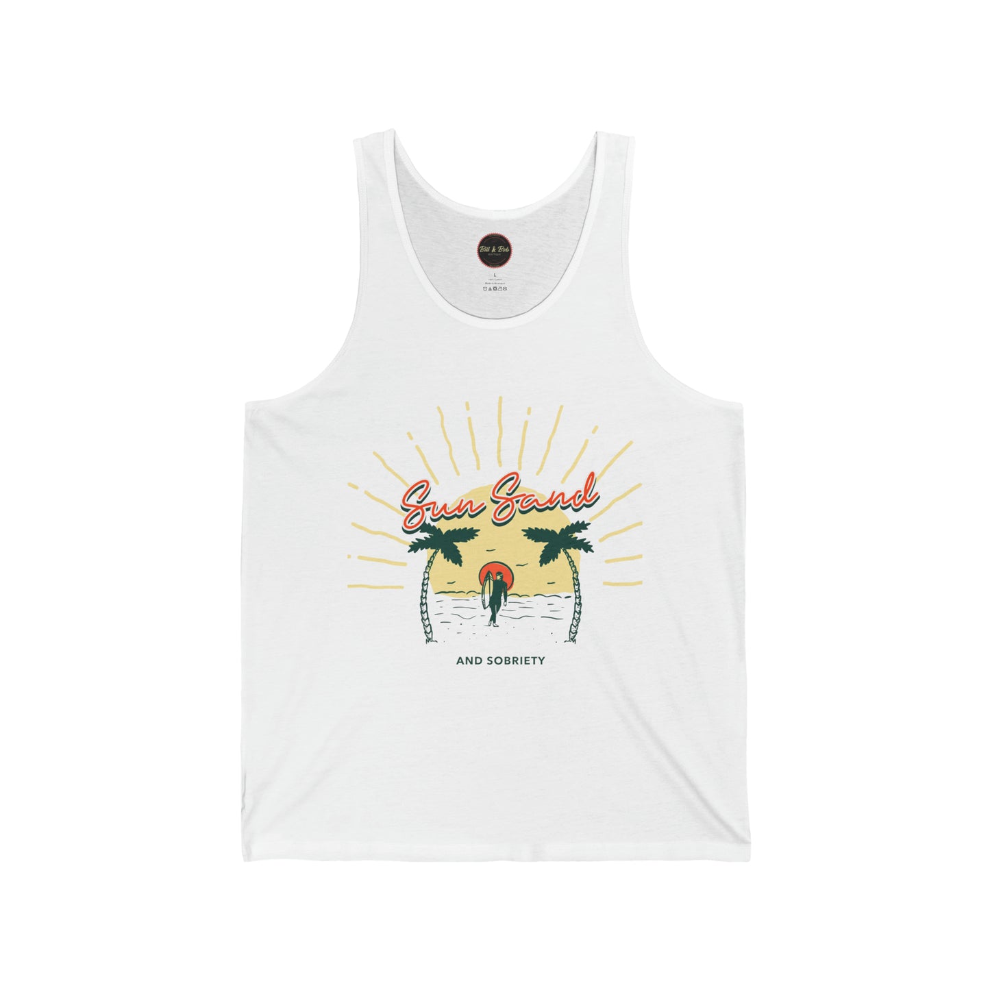 Sun Sand and Sobriety Unisex Jersey Tank