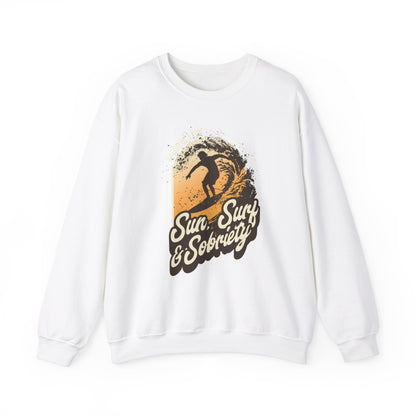 Sun Surf and Sobriety Unisex Heavy Blend™ Crewneck Sweatshirt