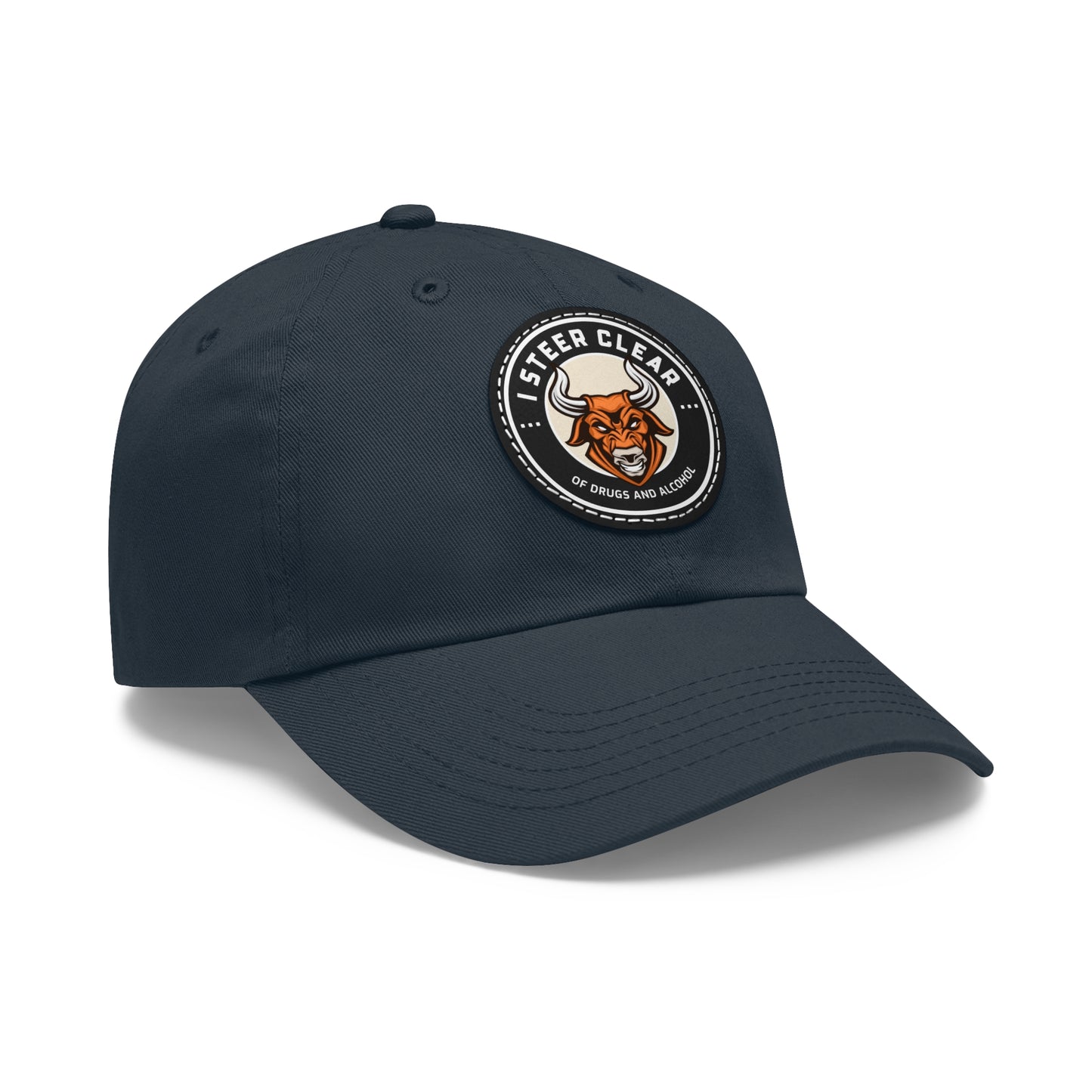 I Steer Clear Dad Hat with Leather Patch (Round)