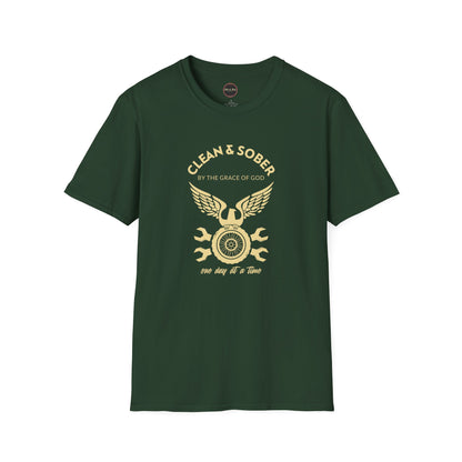 Clean and Sober by the Grace of God Unisex Softstyle T-Shirt