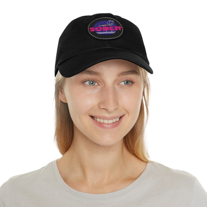 Grateful to be Sober Dad Hat with Leather Patch (Round)