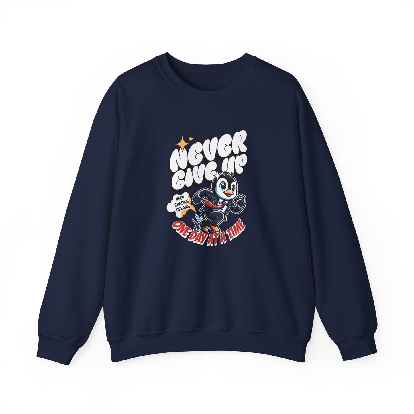 Never Give Up Unisex Heavy Blend™ Crewneck Sweatshirt