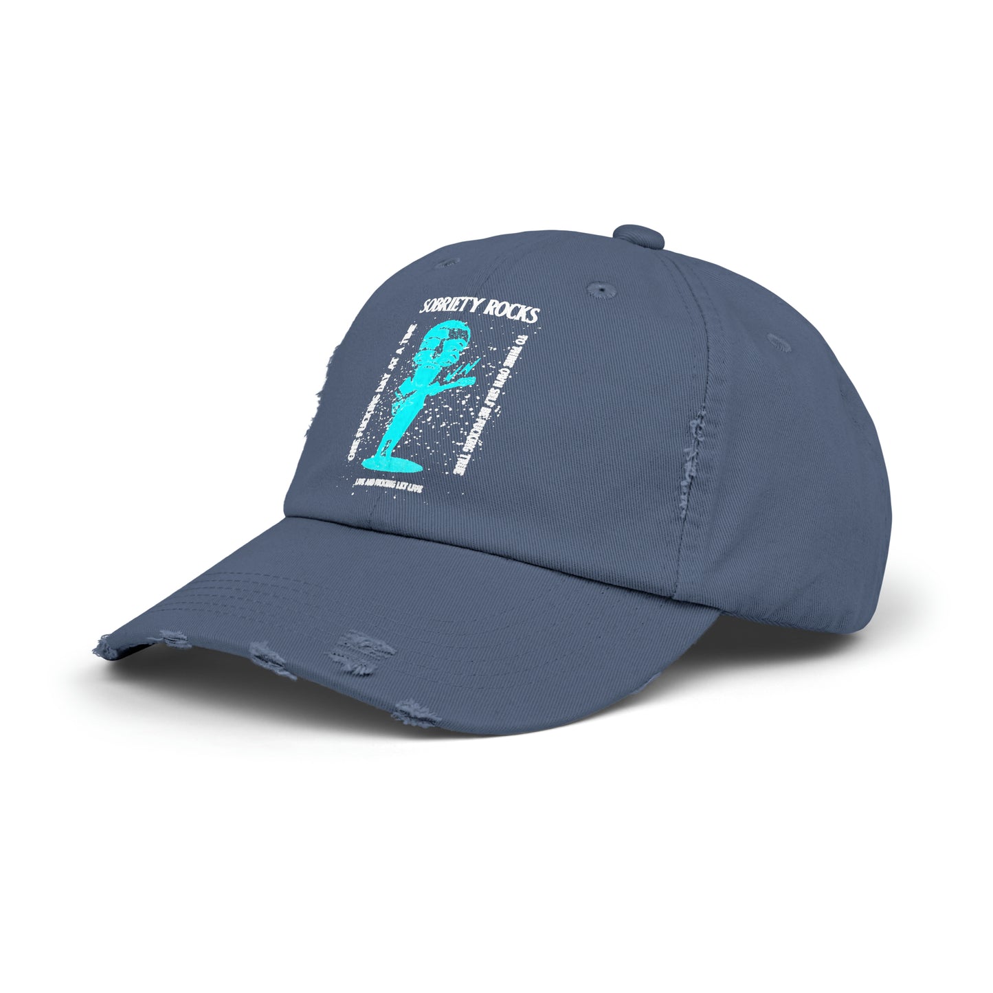 Sobriety Rocks Unisex Distressed Cap