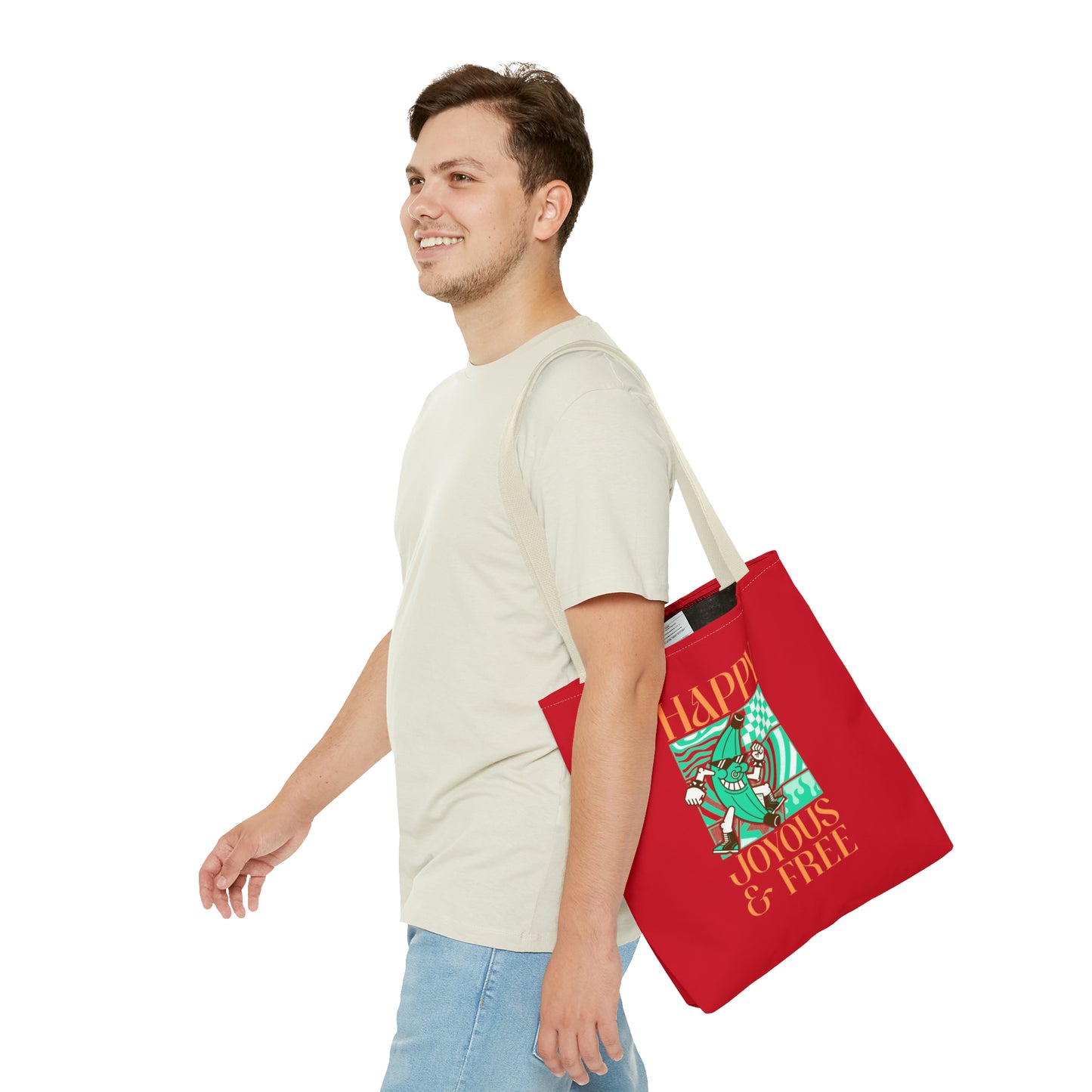 Happy Joyous and Free Tote Bag (AOP)