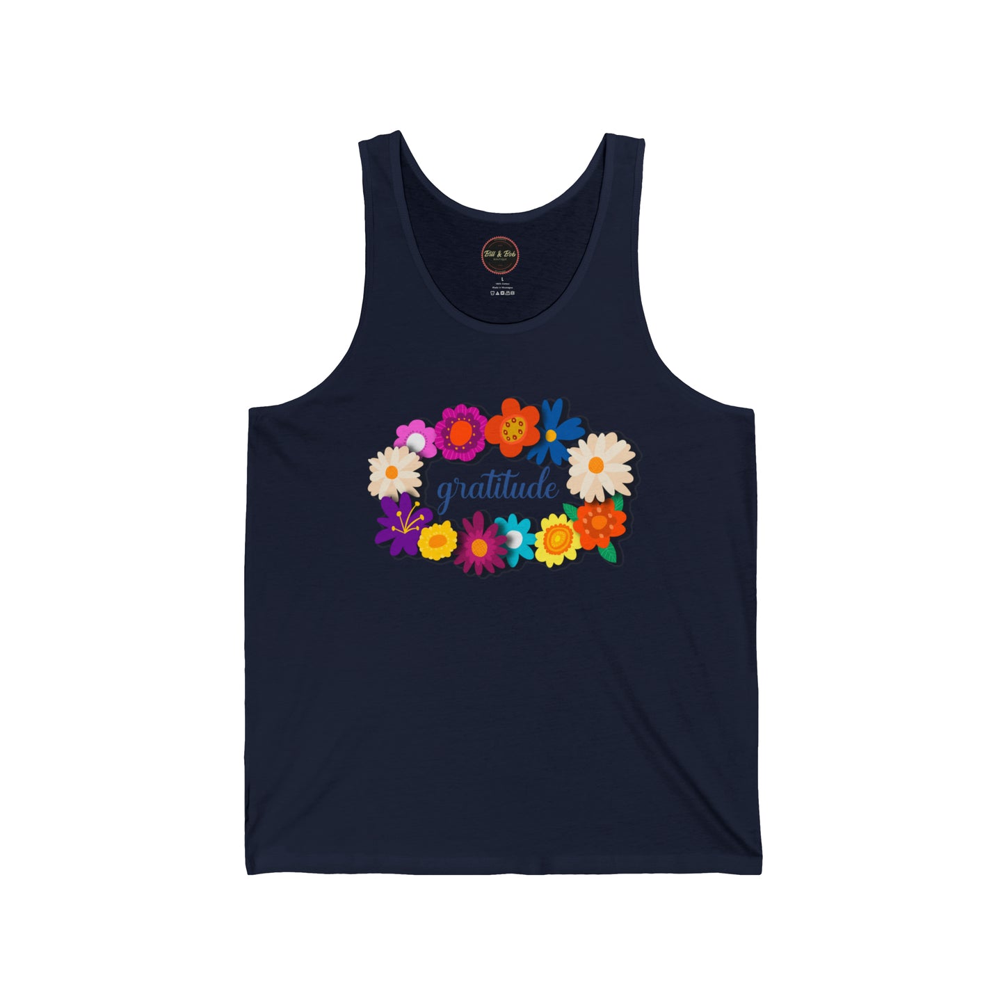 Floral Gratitude Unisex Jersey Tank