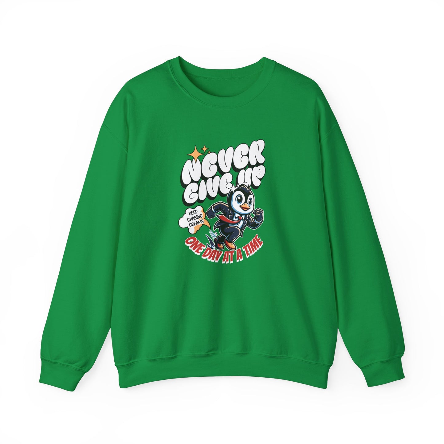 Never Give Up Unisex Heavy Blend™ Crewneck Sweatshirt