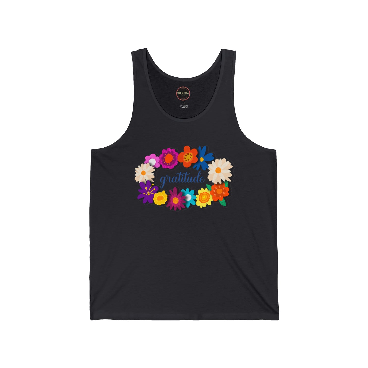 Floral Gratitude Unisex Jersey Tank