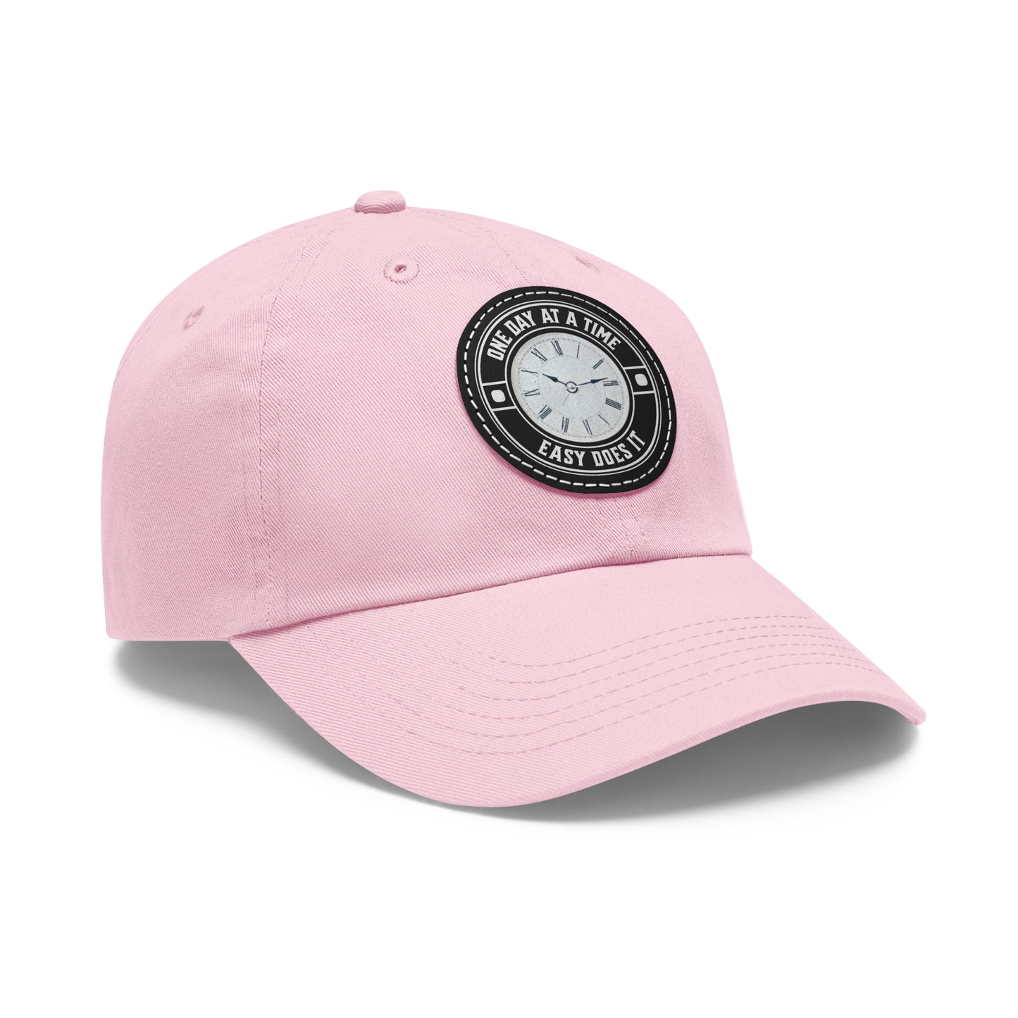 One Day Easy Does It Dad Hat with Leather Patch (Round)
