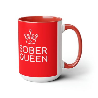 Sober Queen Two-Tone Coffee Mug, 15oz