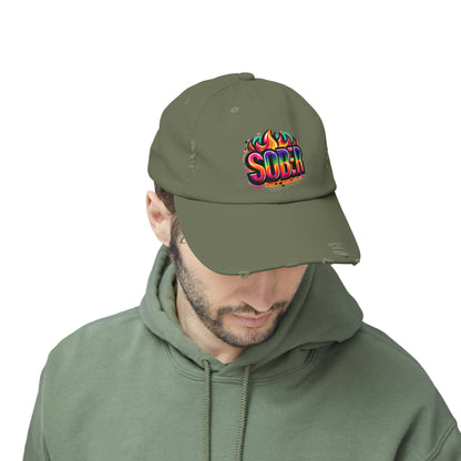Sober Unisex Distressed Cap