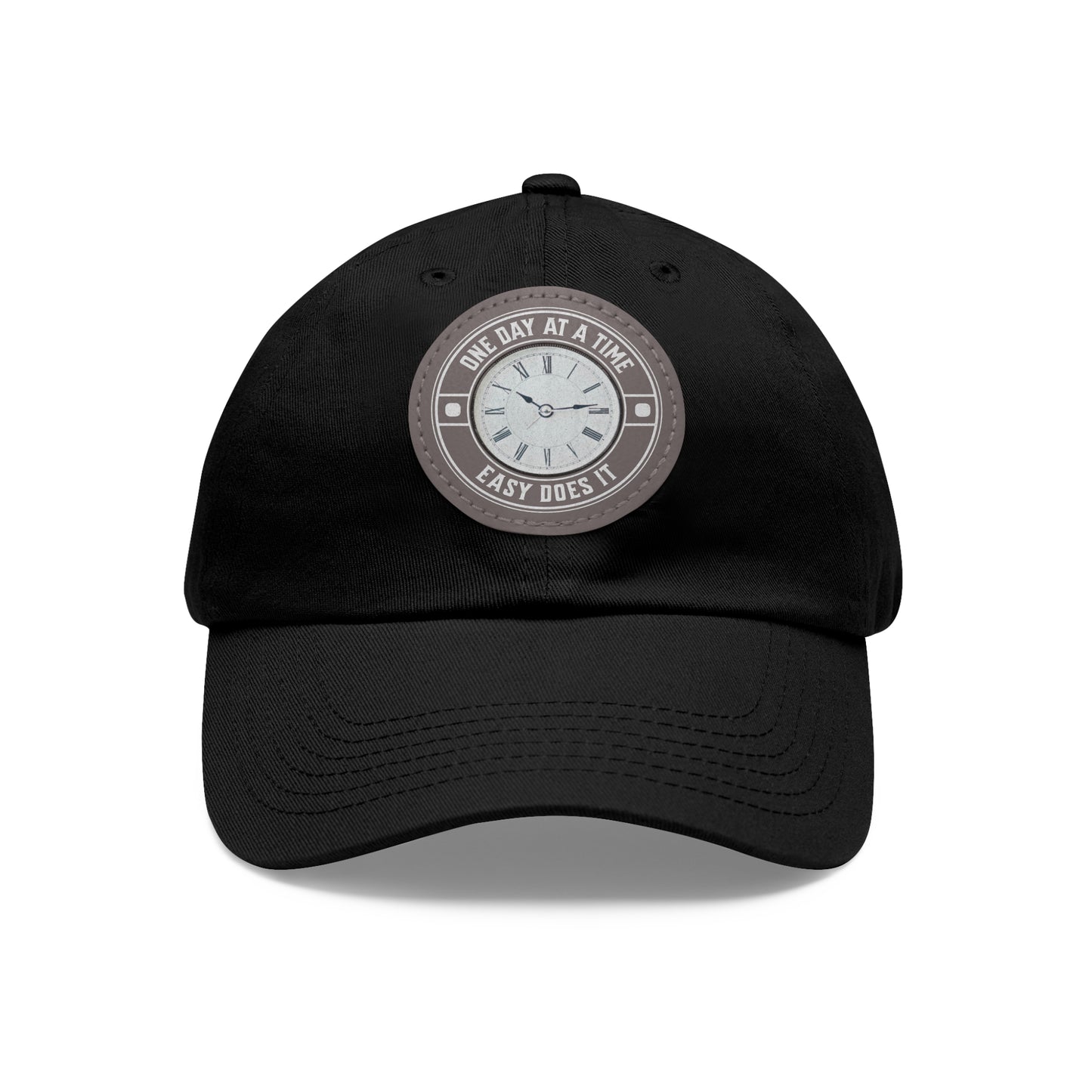One Day Easy Does It Dad Hat with Leather Patch (Round)