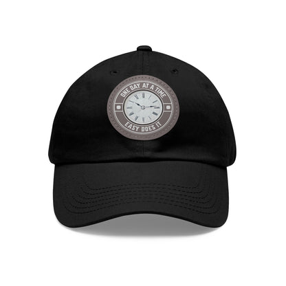 One Day Easy Does It Dad Hat with Leather Patch (Round)