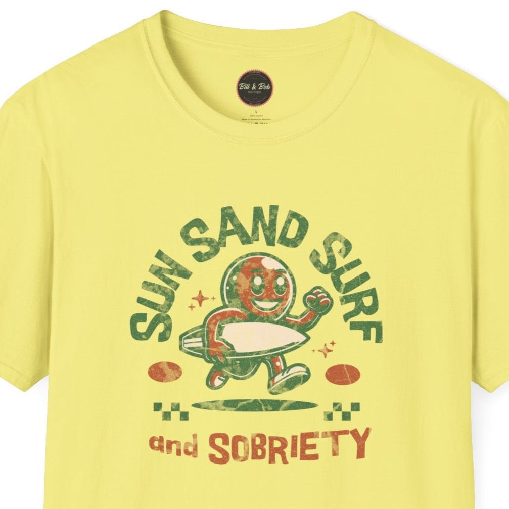 Sun Sand Surf and Sobriety Unisex Softstyle T-Shirt