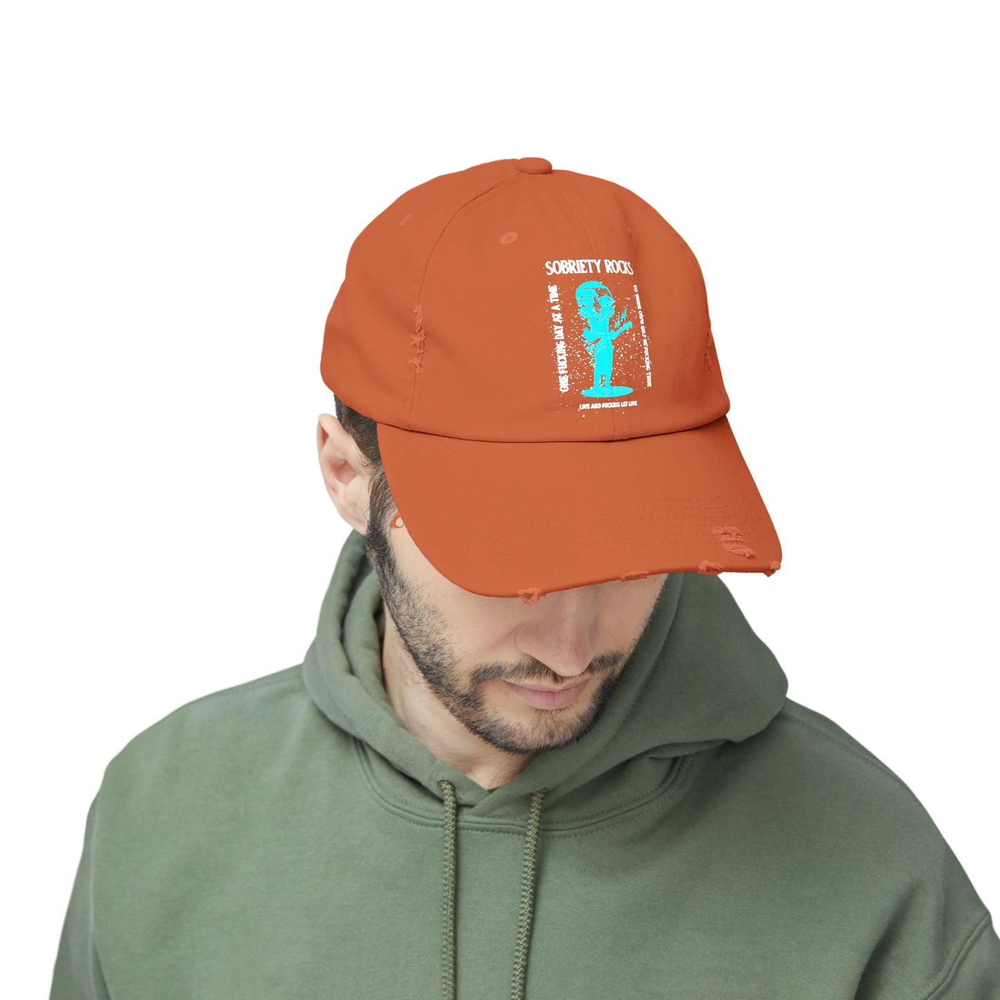 Sobriety Rocks Unisex Distressed Cap