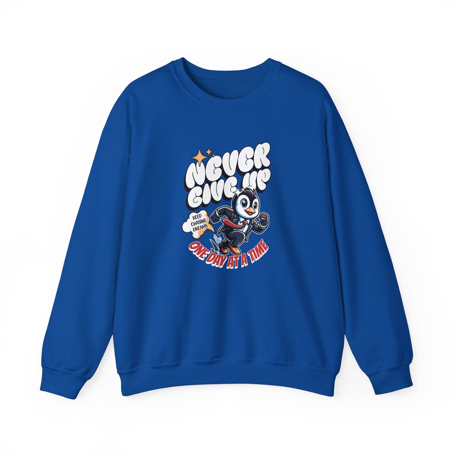 Never Give Up Unisex Heavy Blend™ Crewneck Sweatshirt