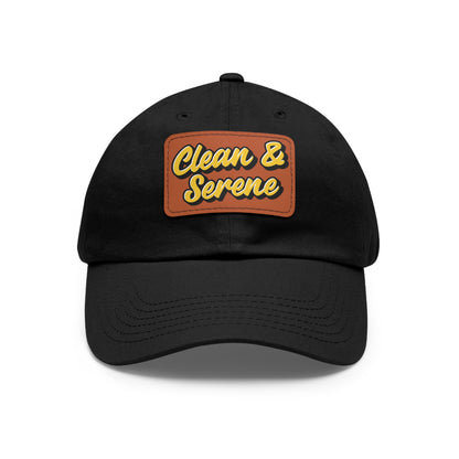 Clean and Serene Dad Hat with Leather Patch (Rectangle)