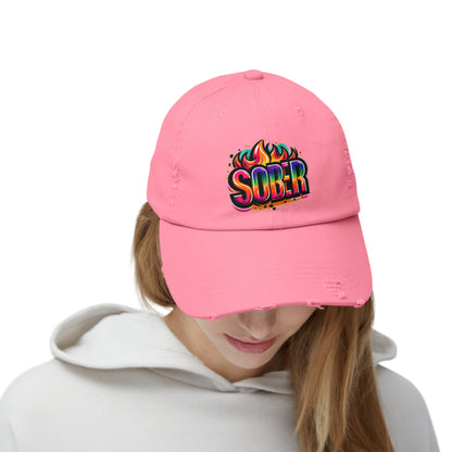 Sober Unisex Distressed Cap