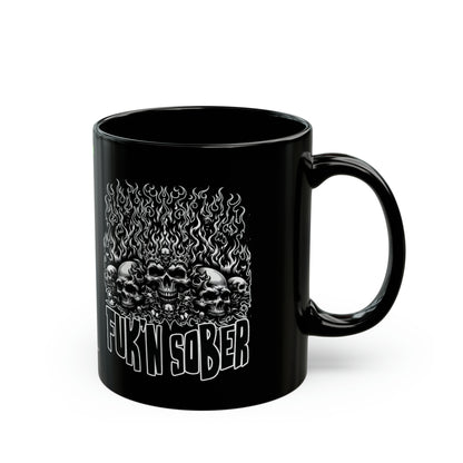 Fuk'n Sober Black Mug (11oz, 15oz)