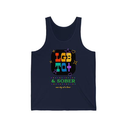 LGBT+ and Sober Unisex Jersey Tank