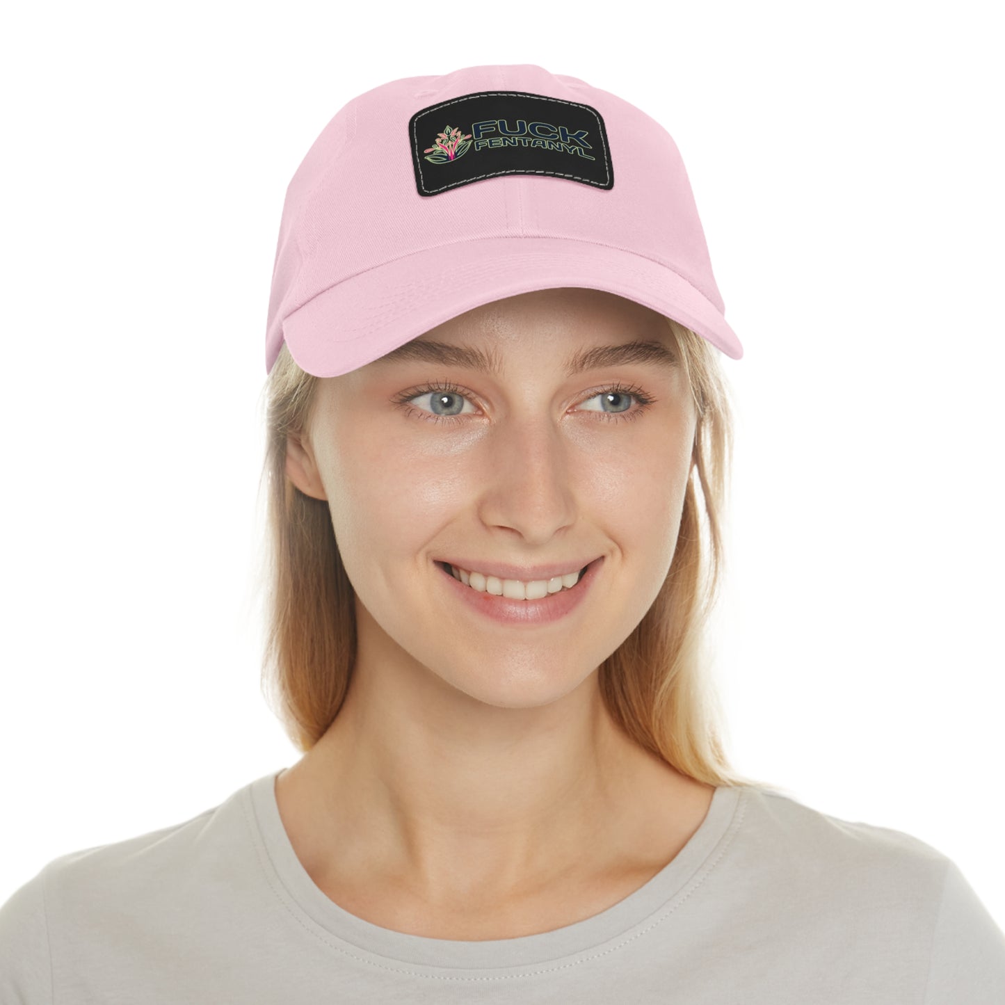 Fuck Fentanyl baseball cap with Leather Patch (Rectangle)
