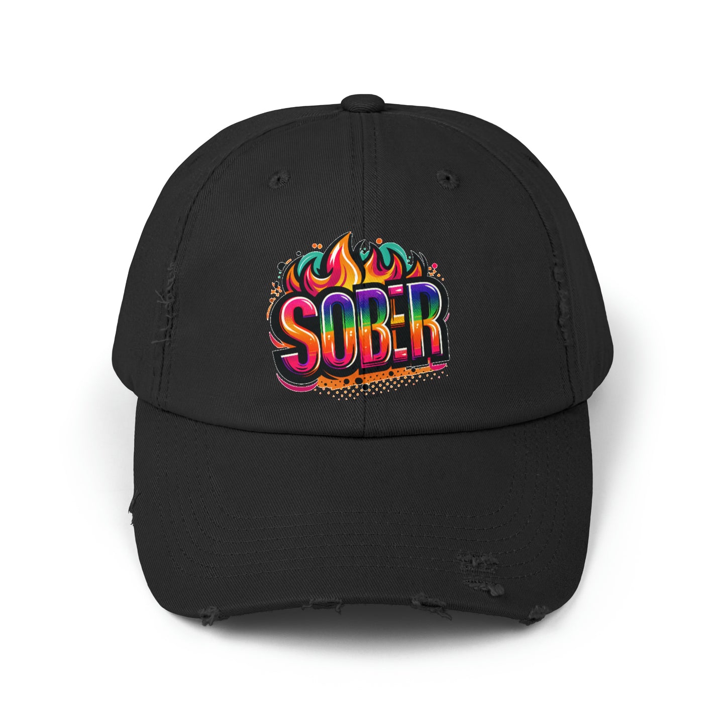 Sober Unisex Distressed Cap