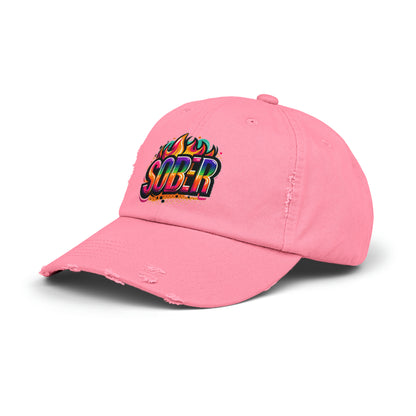 Sober Unisex Distressed Cap