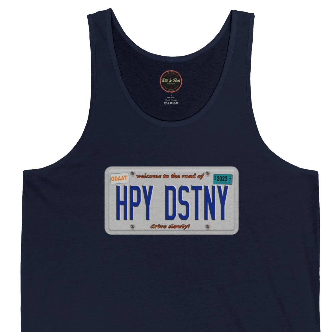 Road of Happy Destiny License Plate Unisex Jersey Tank