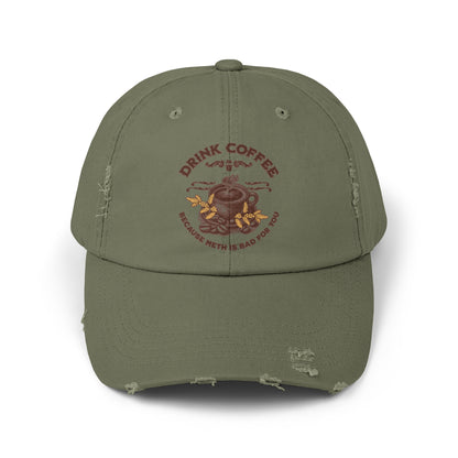 Coffee Unisex Distressed Cap