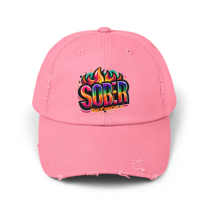 Sober Unisex Distressed Cap