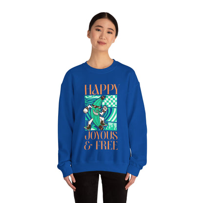 Happy Joyous and Free Unisex Heavy Blend™ Crewneck Sweatshirt