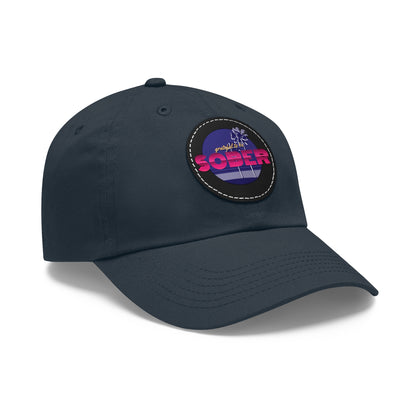 Grateful to be Sober Dad Hat with Leather Patch (Round)