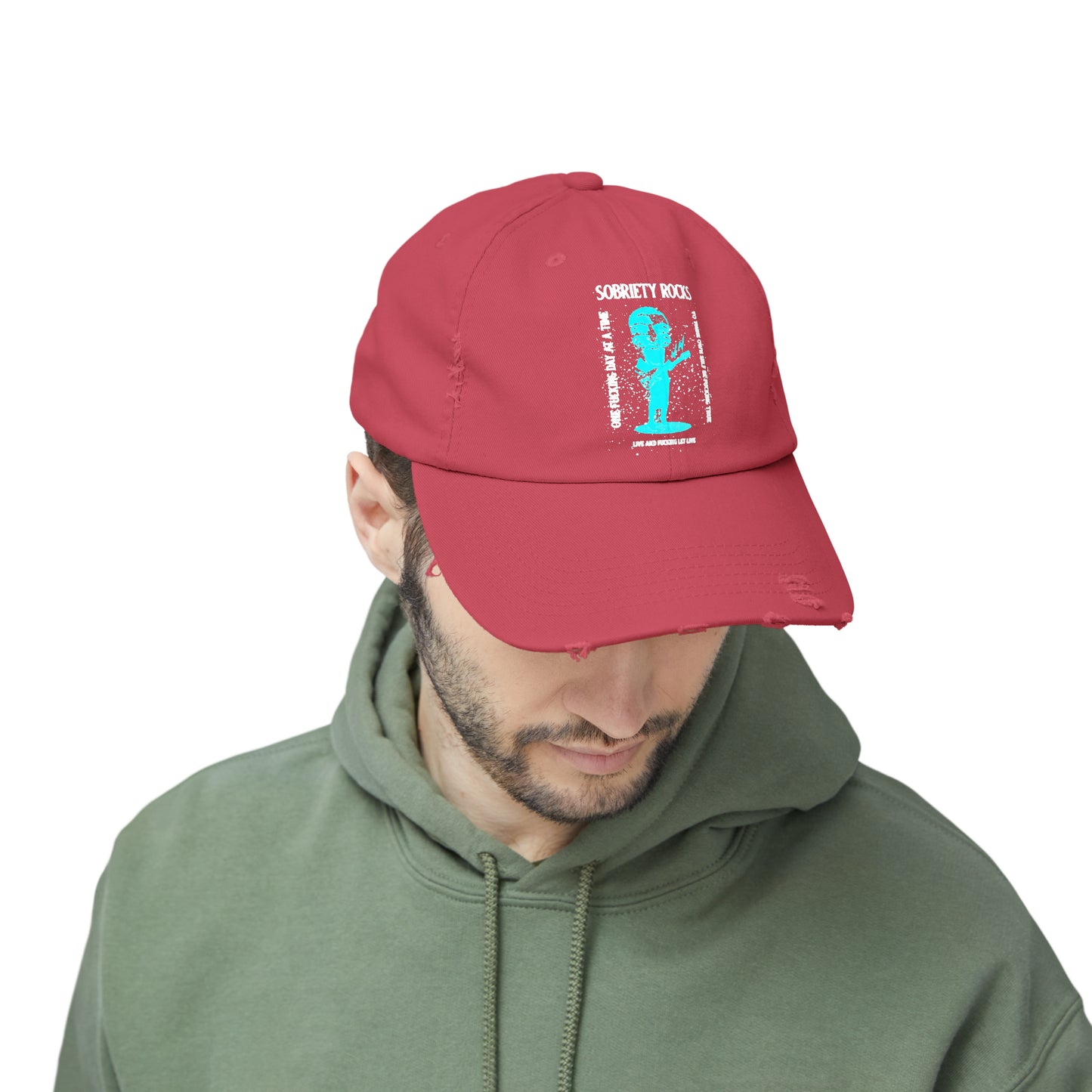 Sobriety Rocks Unisex Distressed Cap