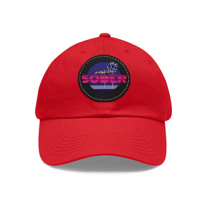 Grateful to be Sober Dad Hat with Leather Patch (Round)