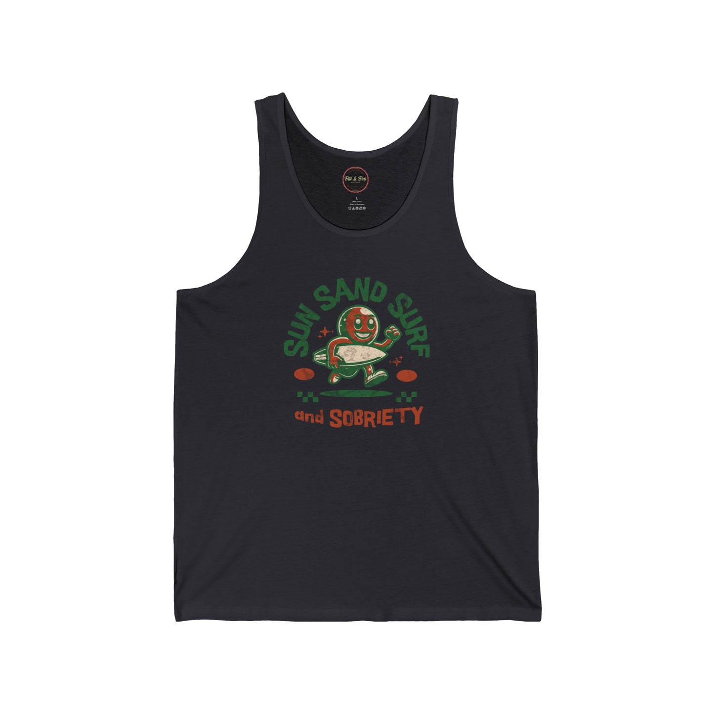 Sun Sand Surf and Sobriety Unisex Jersey Tank