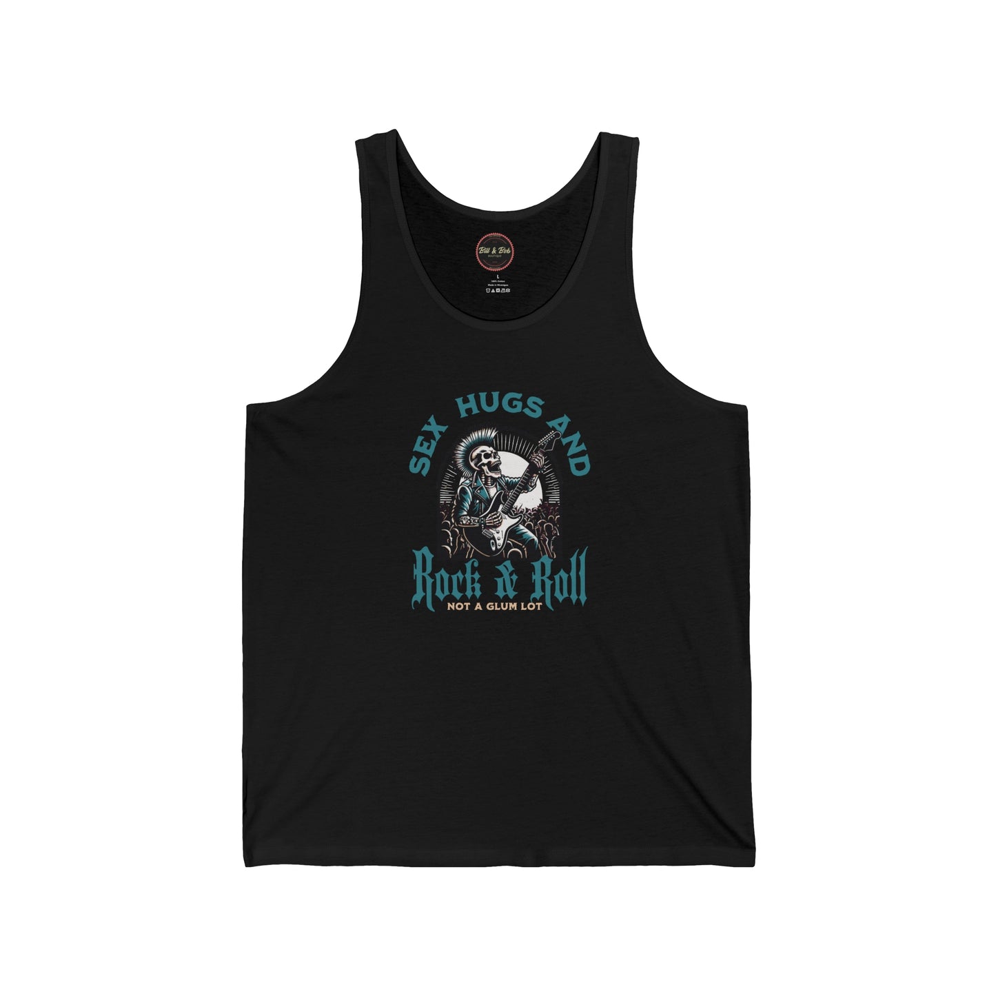 Sex Hugs and Rock and Roll Unisex Jersey Tank