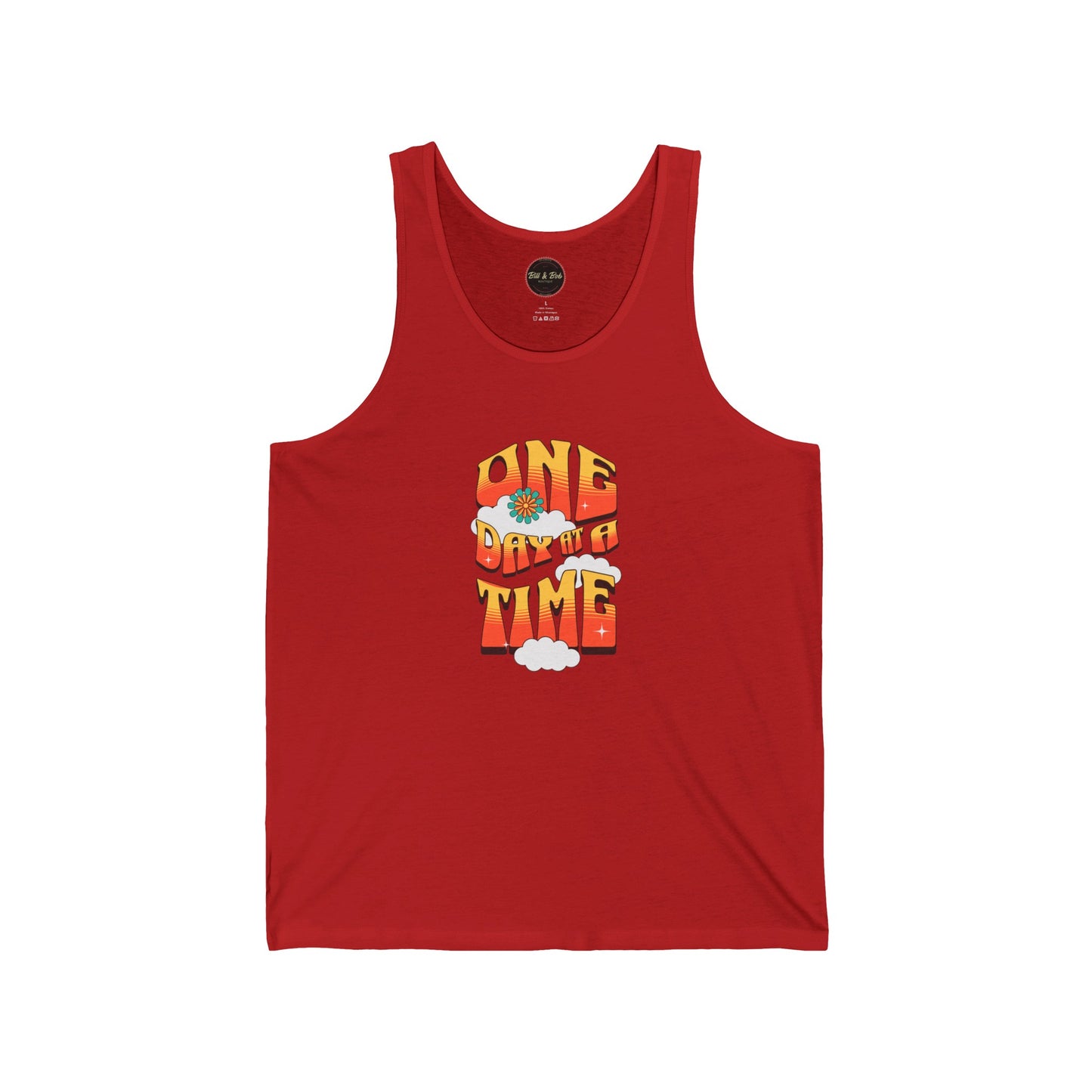 One Day at a Time clouds Unisex Jersey Tank