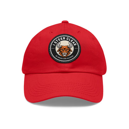 I Steer Clear Dad Hat with Leather Patch (Round)