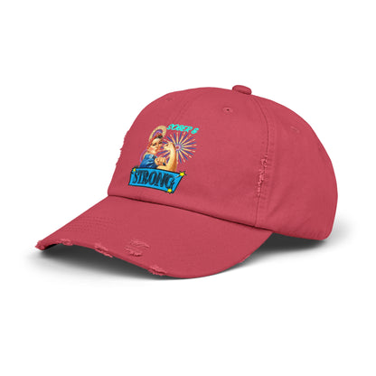 Sober and Strong Vintage Unisex Distressed Cap