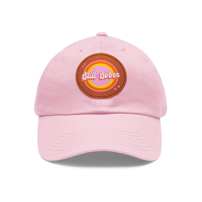 Still Sober Dad Hat with Leather Patch (Round)