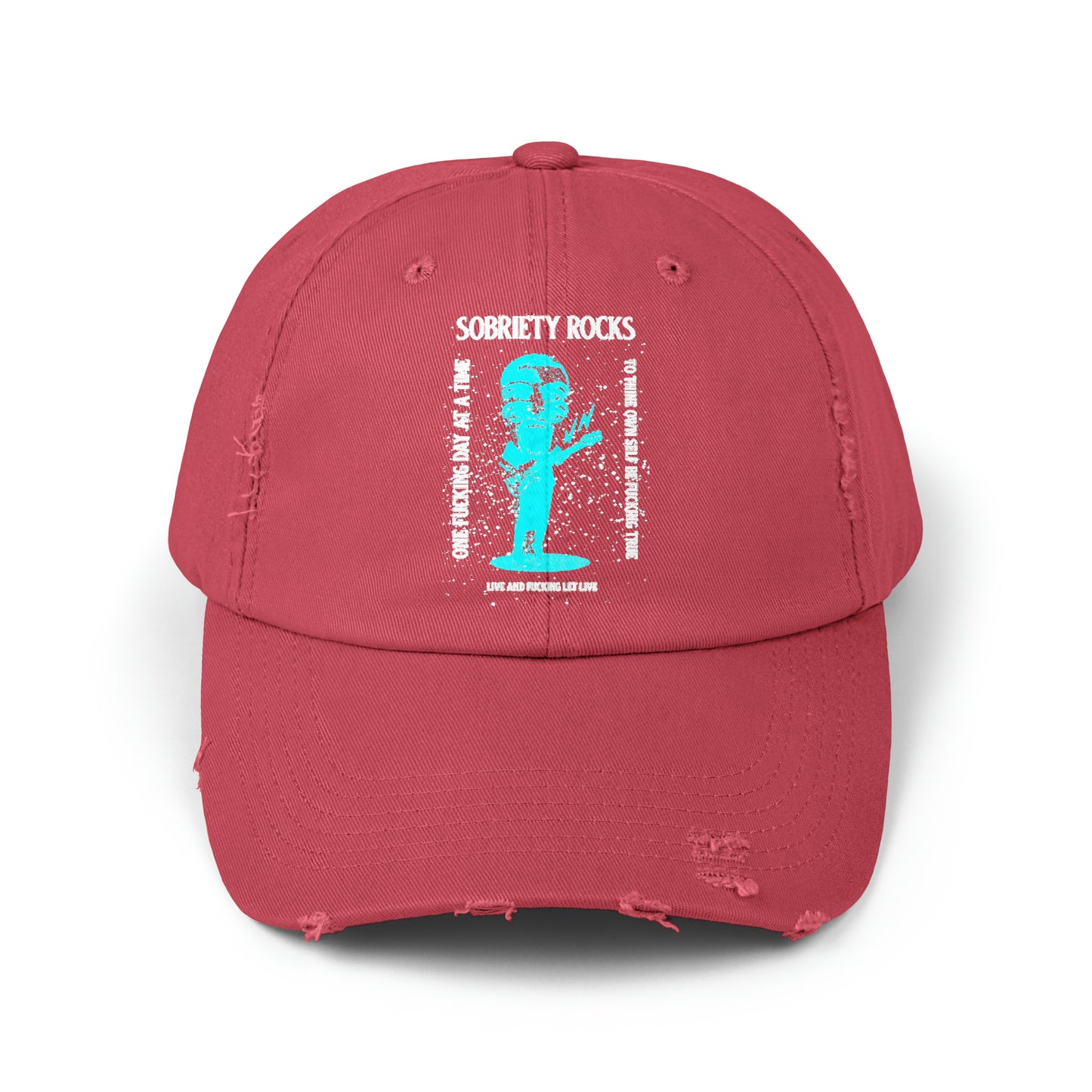 Sobriety Rocks Unisex Distressed Cap
