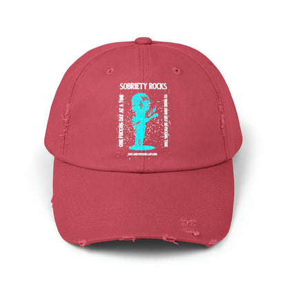 Sobriety Rocks Unisex Distressed Cap