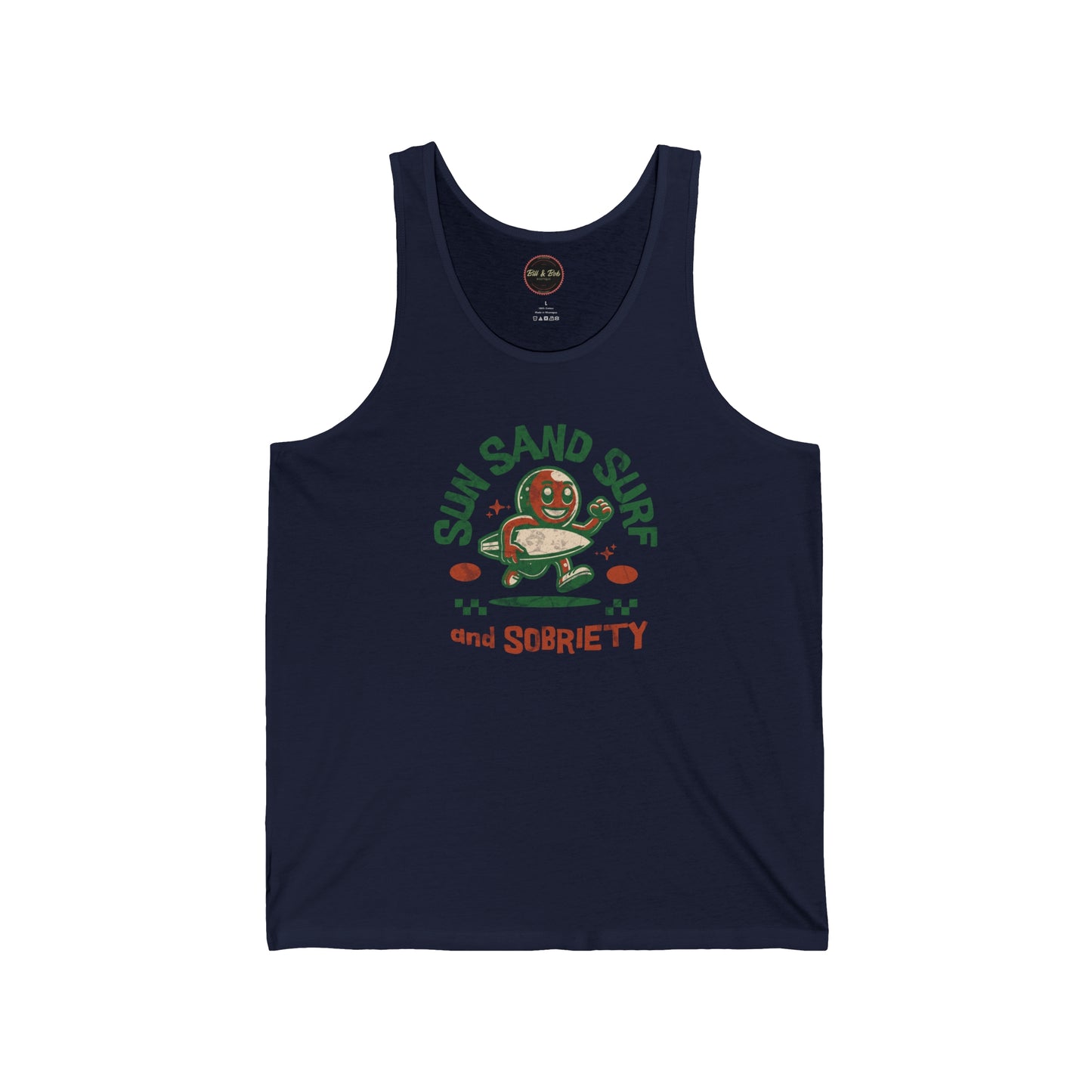 Sun Sand Surf and Sobriety Unisex Jersey Tank