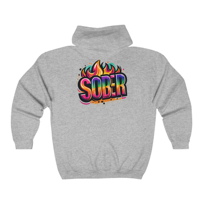 Sober Flames Unisex Heavy Blend™ Full Zip Hooded Sweatshirt